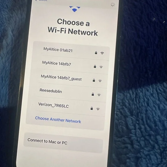 Smartphone with Wi-Fi Network Screen